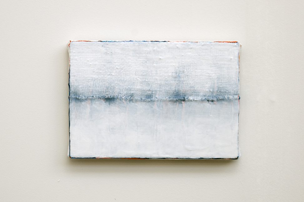 Miki Wanibuchi’s abstract artwork of the horizon with blue, orange and white colours