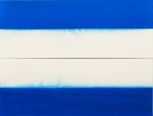 Miki Wanibuchi’s abstract diptych of the horizon “Boundary Line”