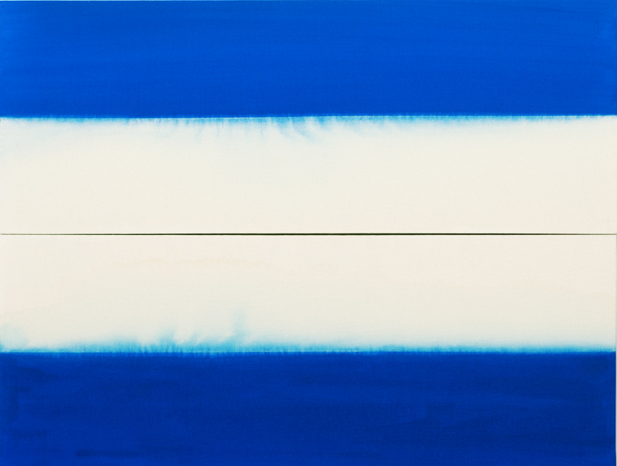 Miki Wanibuchi’s abstract diptych of the horizon “Boundary Line”